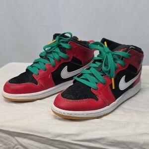 Jordan Kids Sneakers in Red, Black, and Green